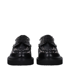 Valentino Garavani Black Leather Oxfords And Derbies