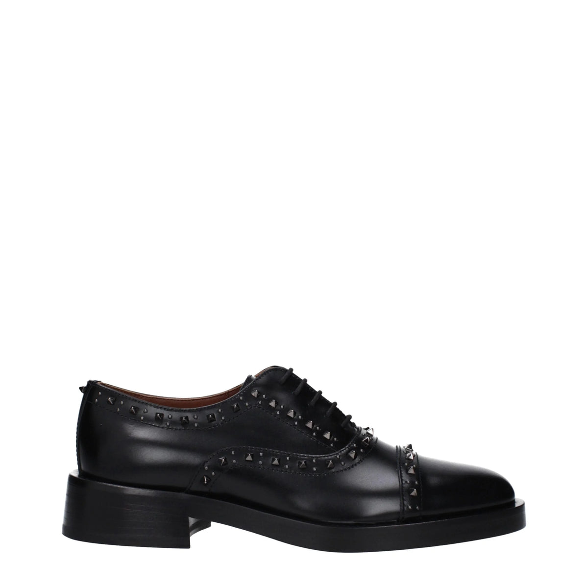 Valentino Garavani Black Leather Oxfords And Derbies