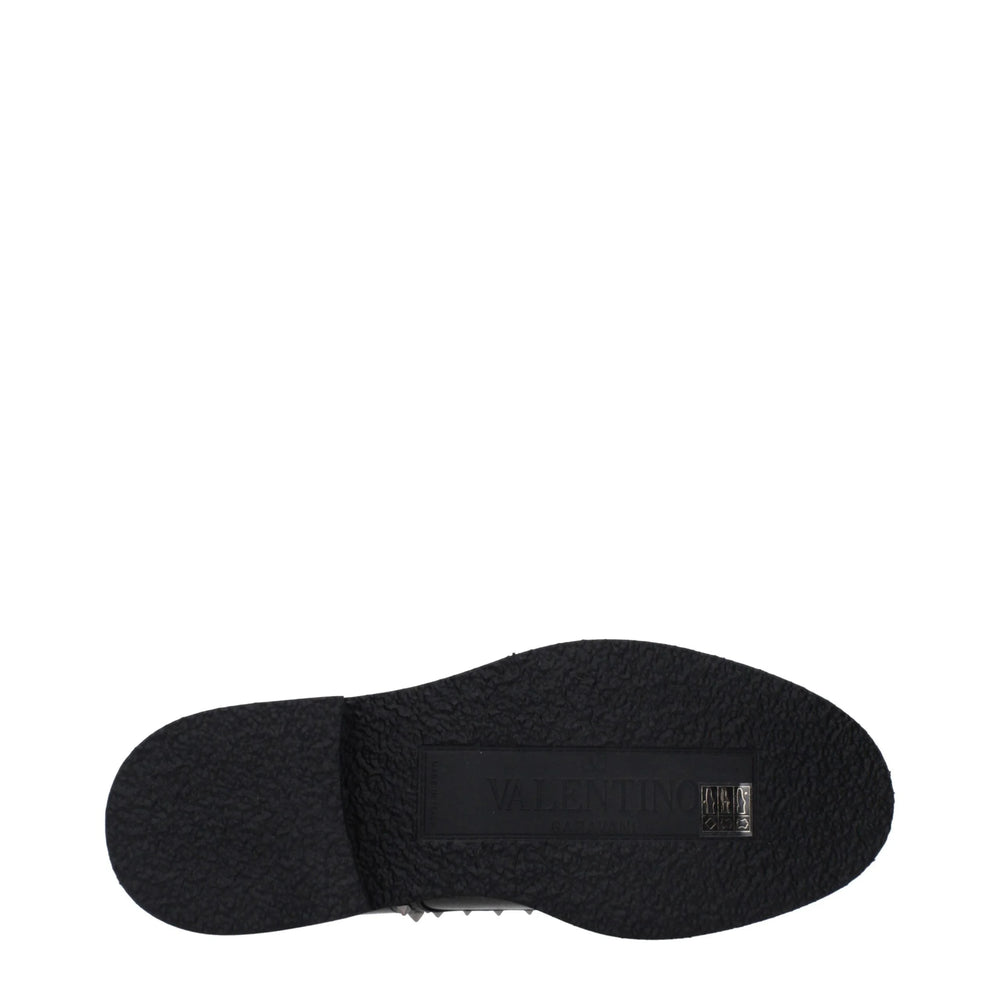 Valentino Garavani Black Leather Oxfords And Derbies