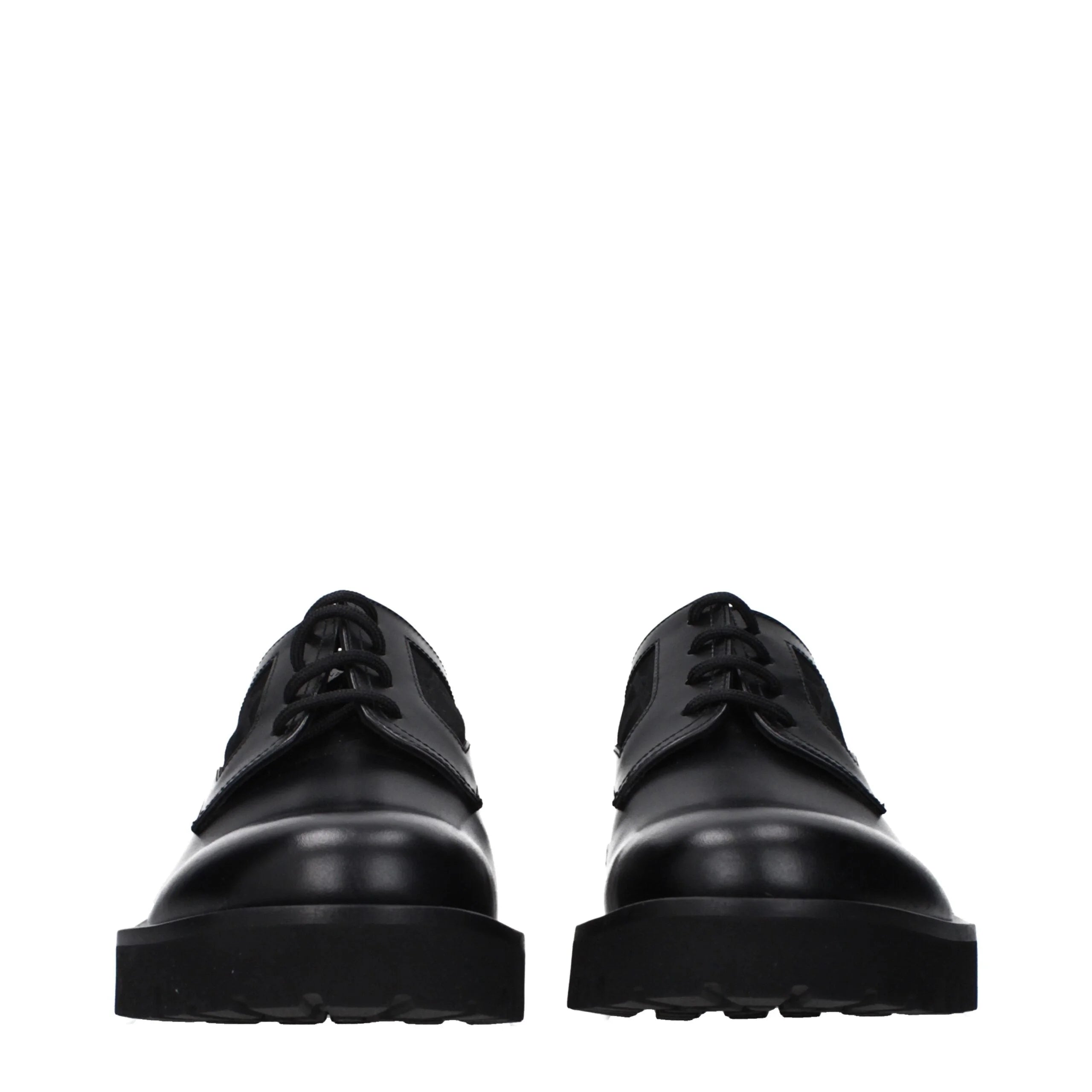 Valentino Garavani Black Leather Oxfords And Derbies - EU40/US7