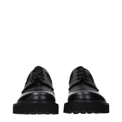 Valentino Garavani Black Leather Oxfords And Derbies - EU40/US7