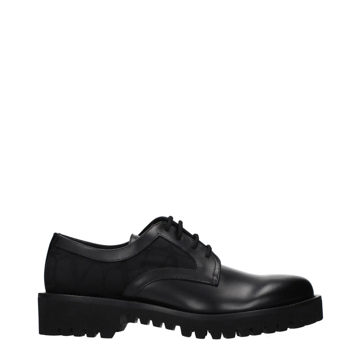 Valentino Garavani Black Leather Oxfords And Derbies - EU40/US7