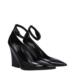 Valentino Garavani Black Leather Platforms Pumps - EU39/US9