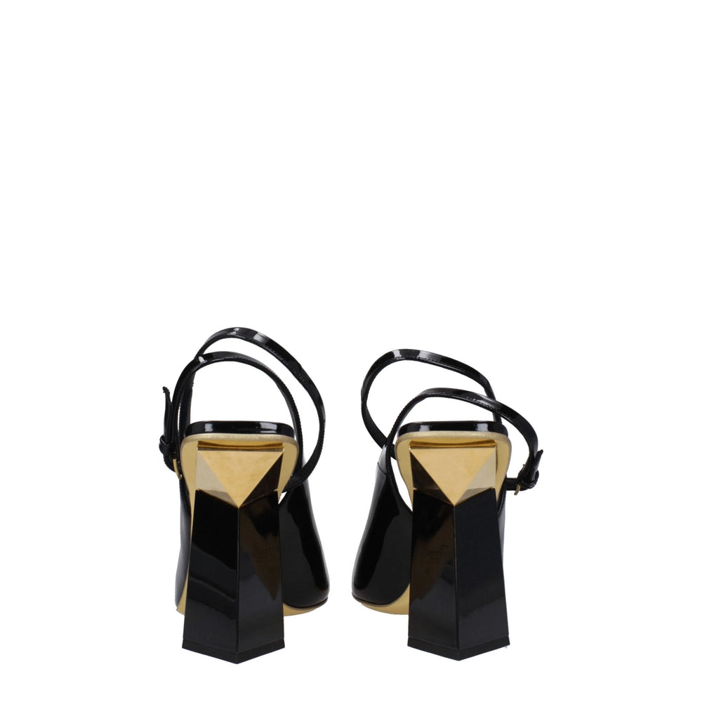 Valentino Garavani Black Leather Sandals - Sandals