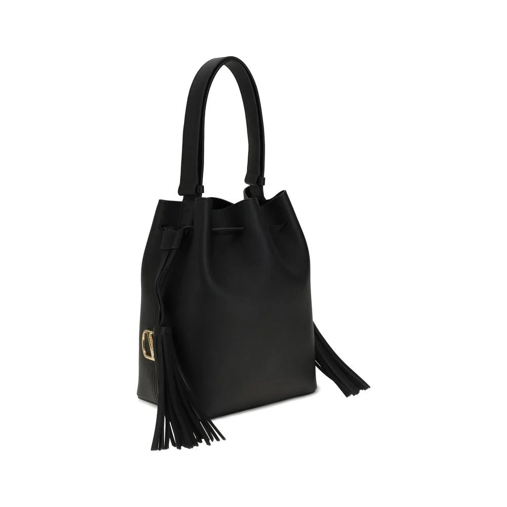 Valentino Garavani Black Leather Shoulder Bag - Shoulder Bags