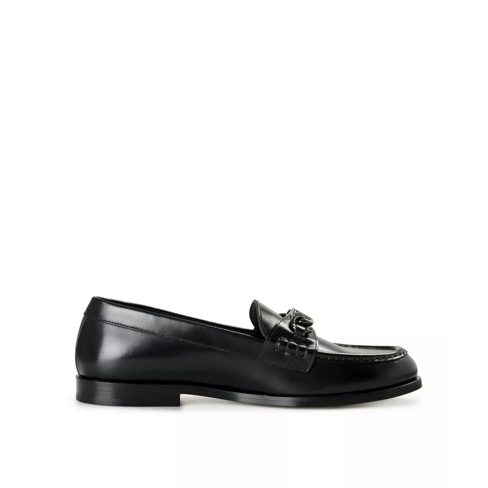 Valentino Garavani Black Leather Slip-On Loafers - EU42/US9