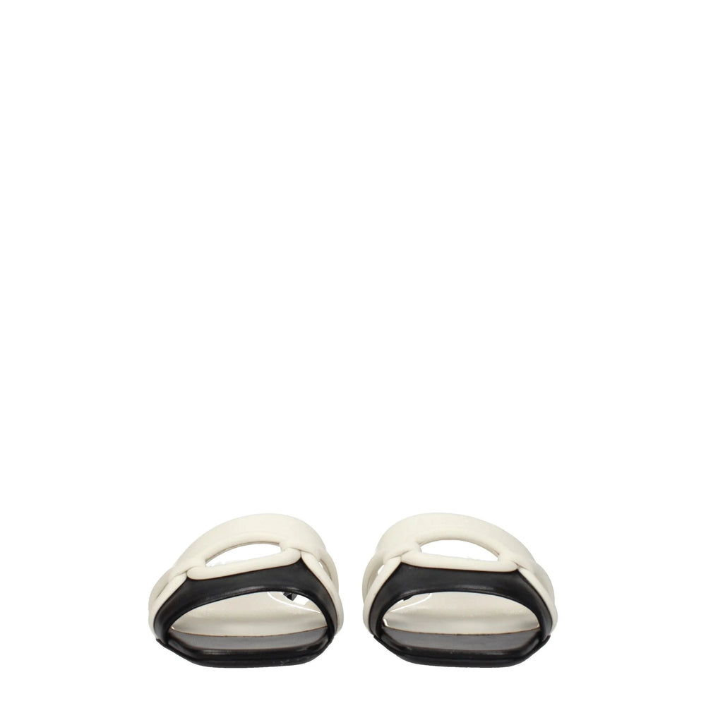 Valentino Garavani Black Leather Slippers Sandals