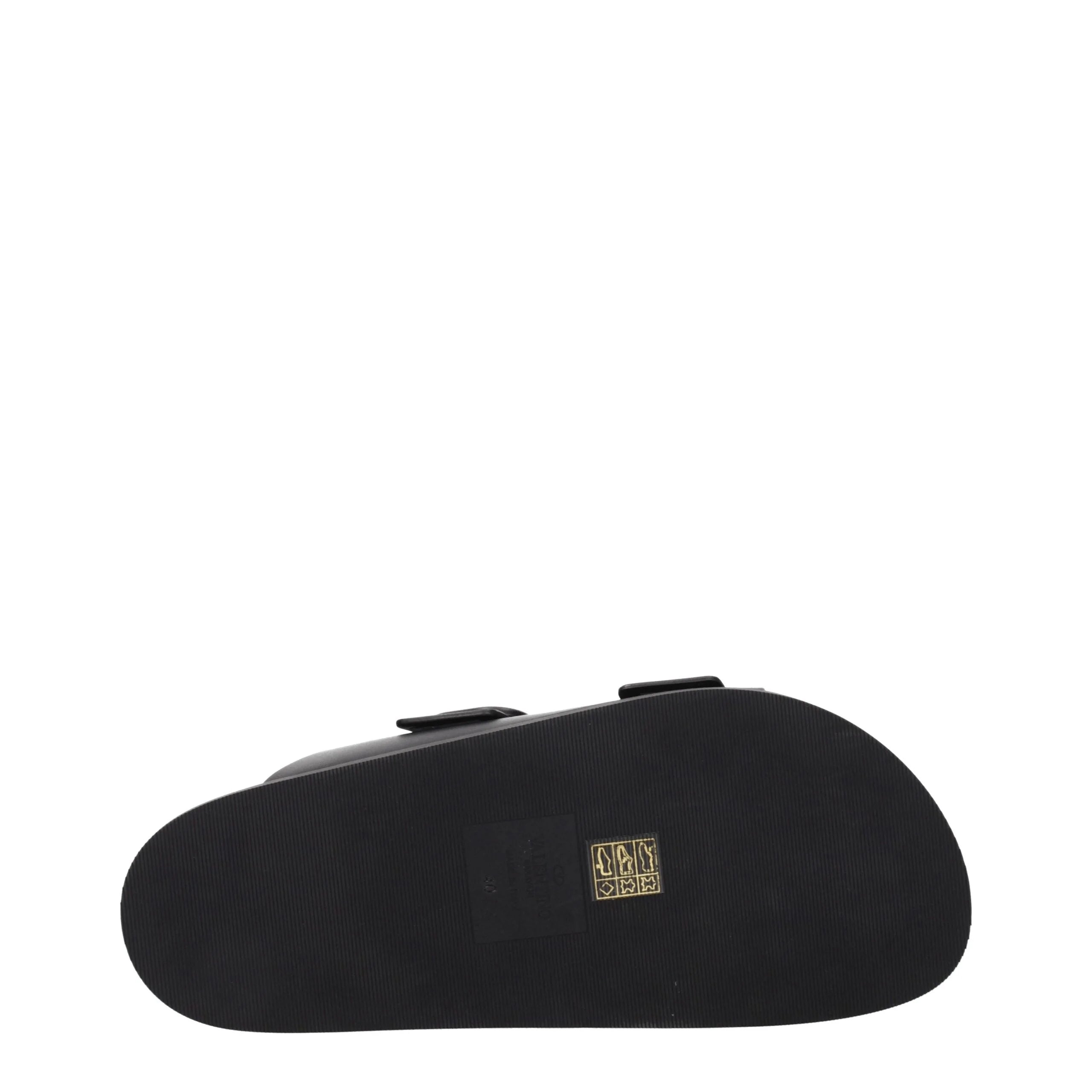 Valentino Garavani Black Leather Slippers Sandals - EU40/US7