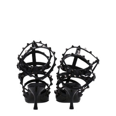 Valentino Garavani Black Leather Stiletto Heels Sandals