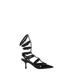 Valentino Garavani Black Leather Stiletto Heels Sandals