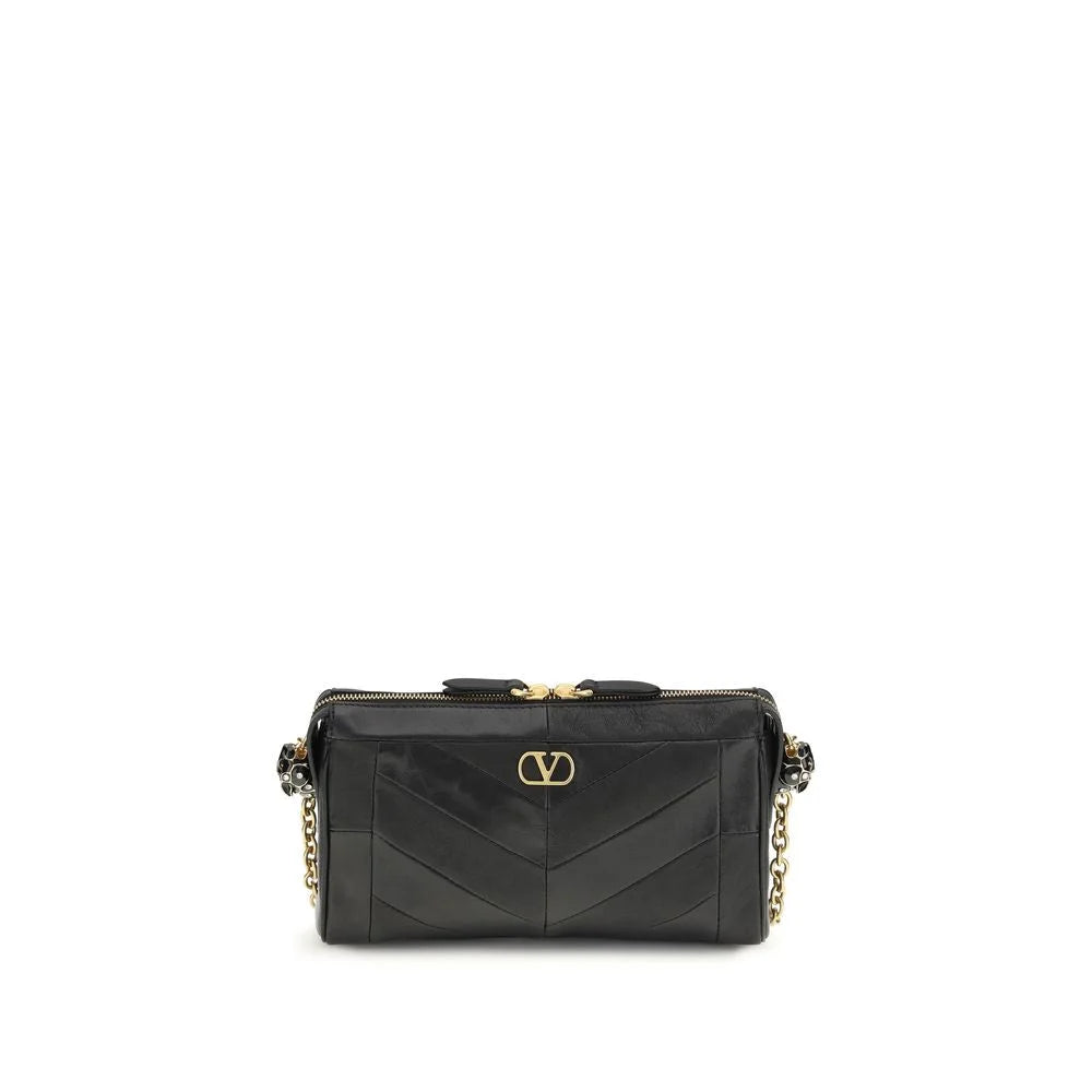 Valentino Garavani Black Napa Leather / Calf Bos Taurus Shoulder Bag
