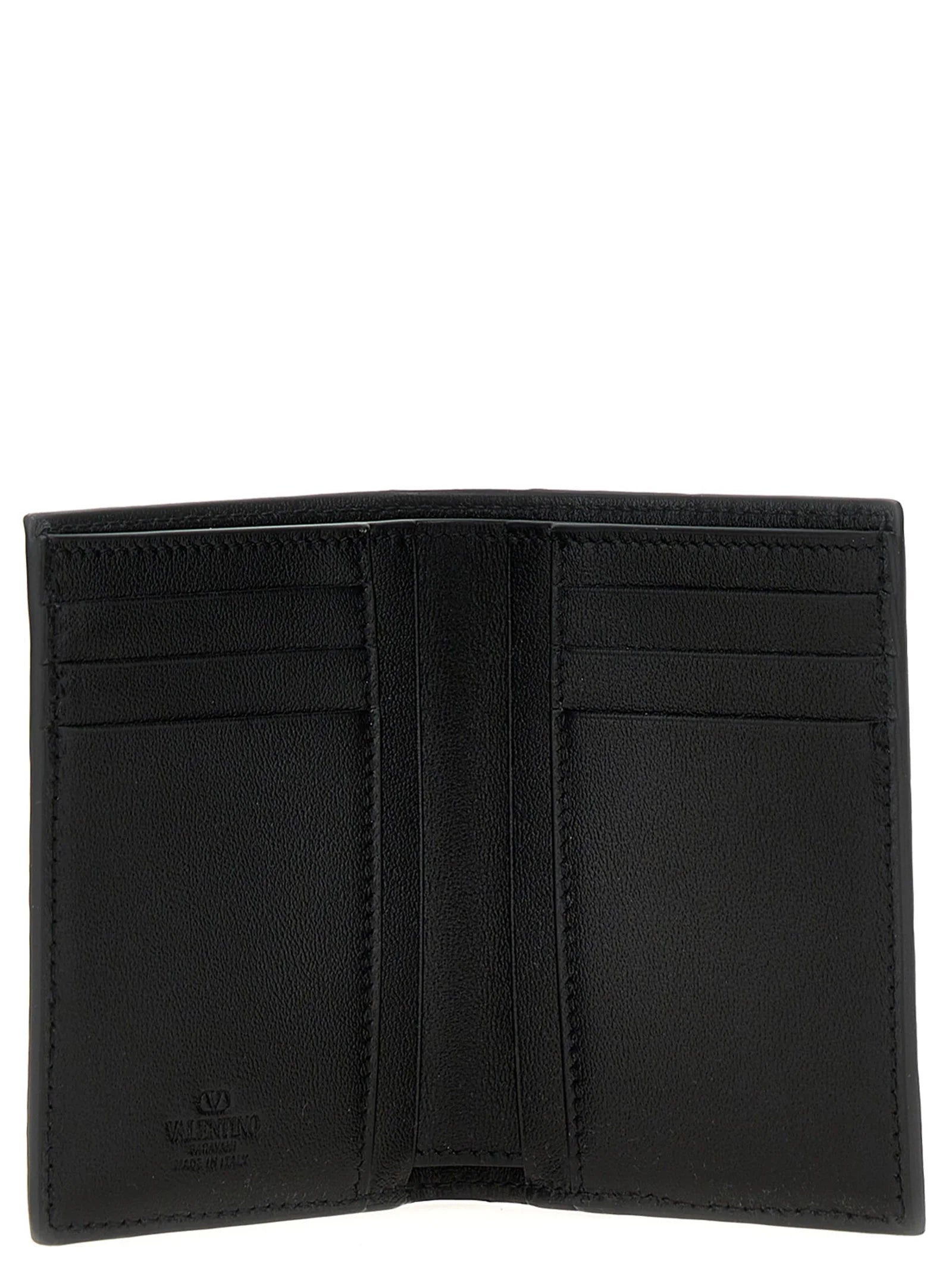 Valentino Garavani Black Ostrich Skin Cardholder