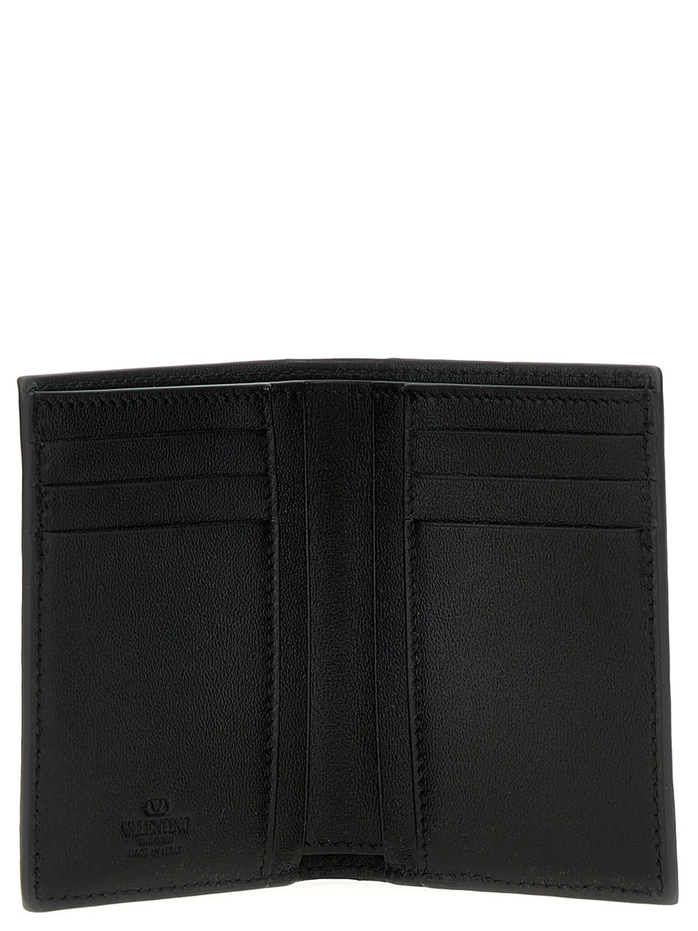 Valentino Garavani Black Ostrich Skin Cardholder