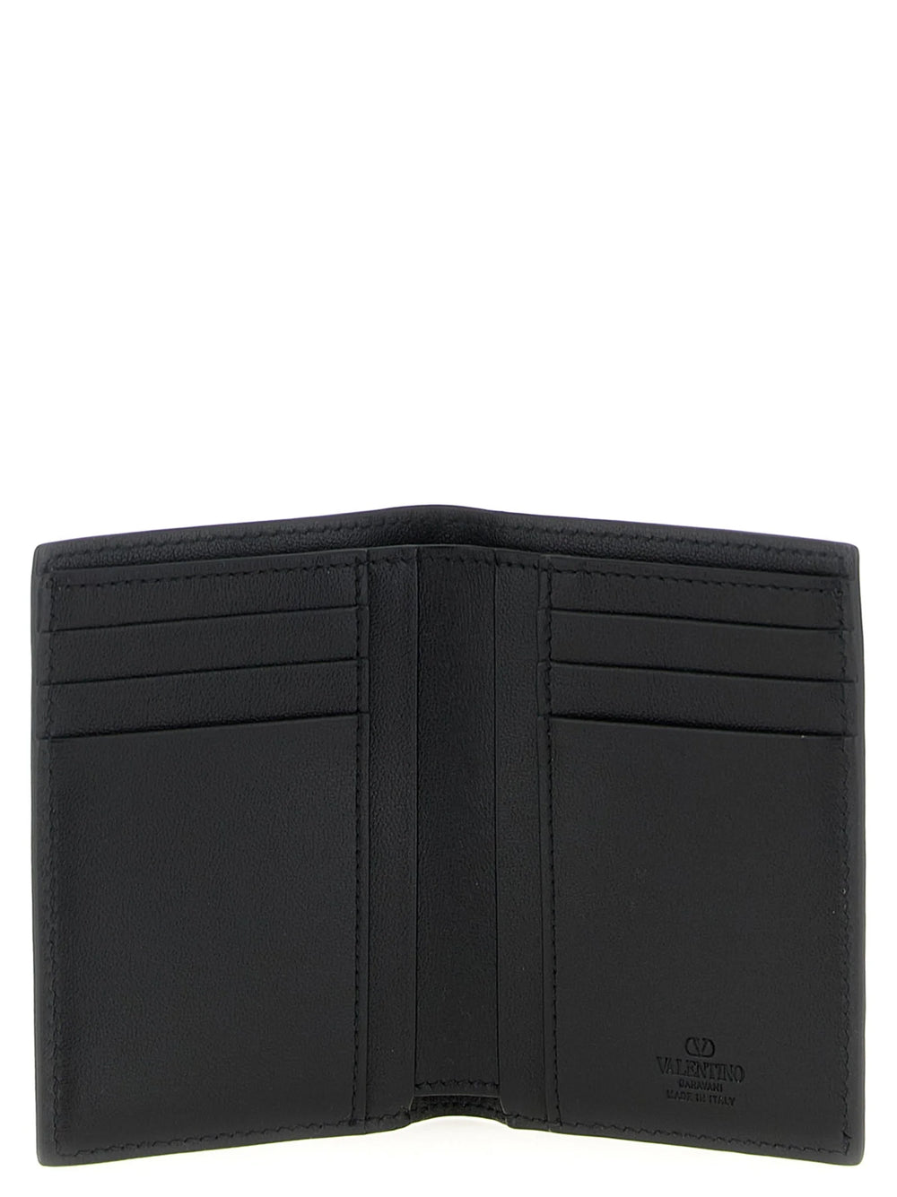 Valentino Garavani Black Ostrich Skin Cardholder