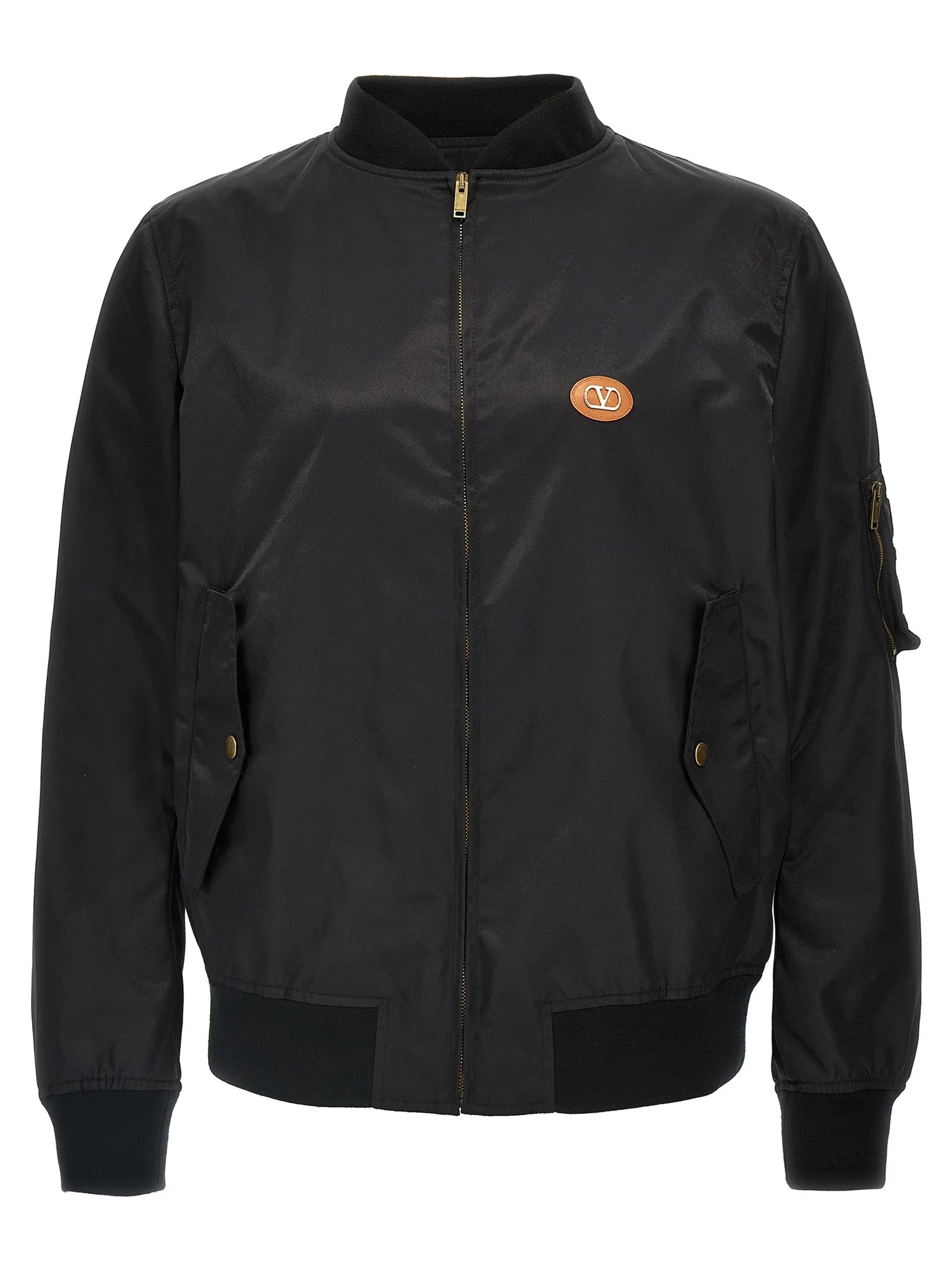 Valentino Garavani Black Polyamide Bomber - 48 | M