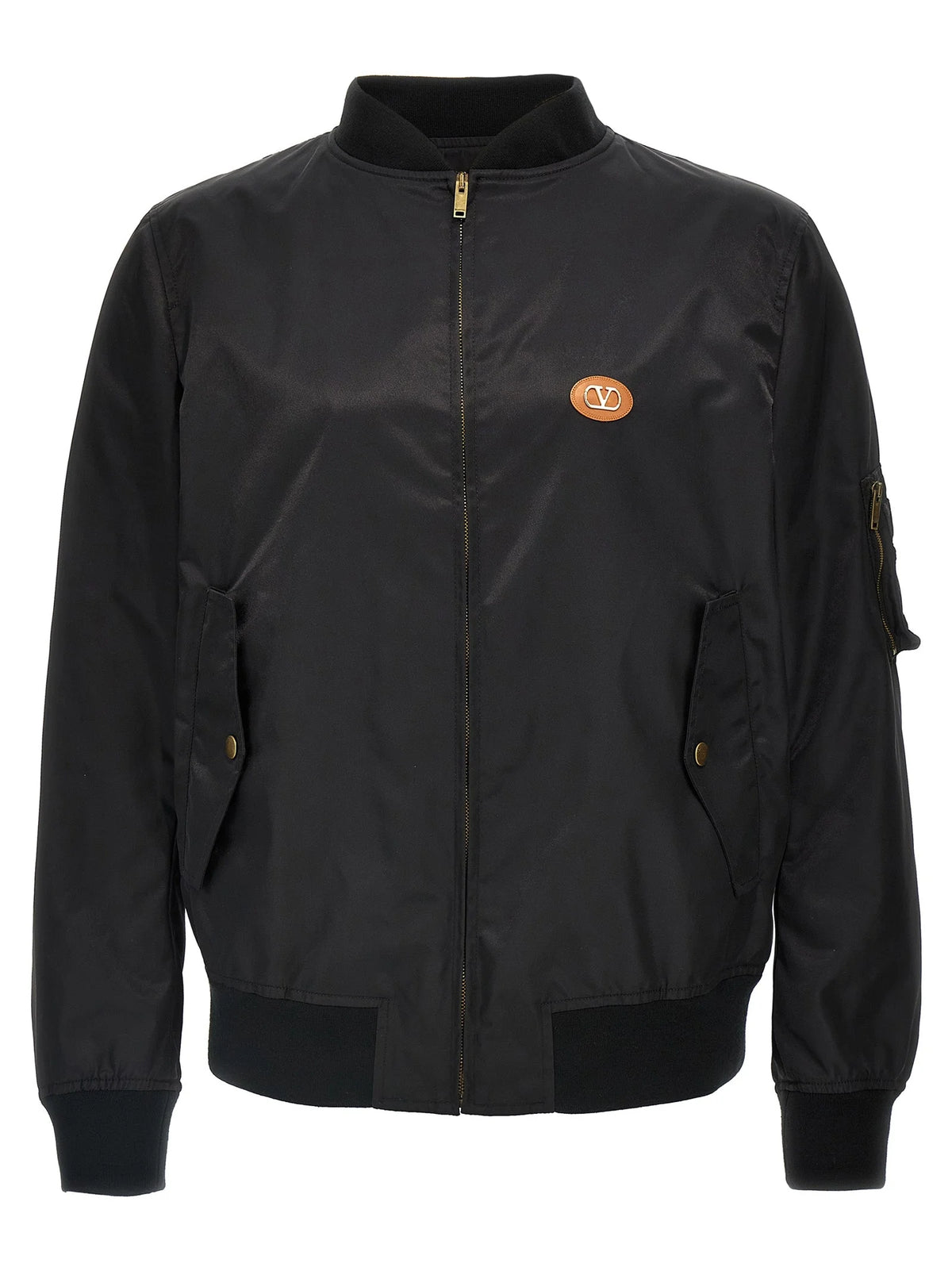 Valentino Garavani Black Polyamide Bomber - 48 | M