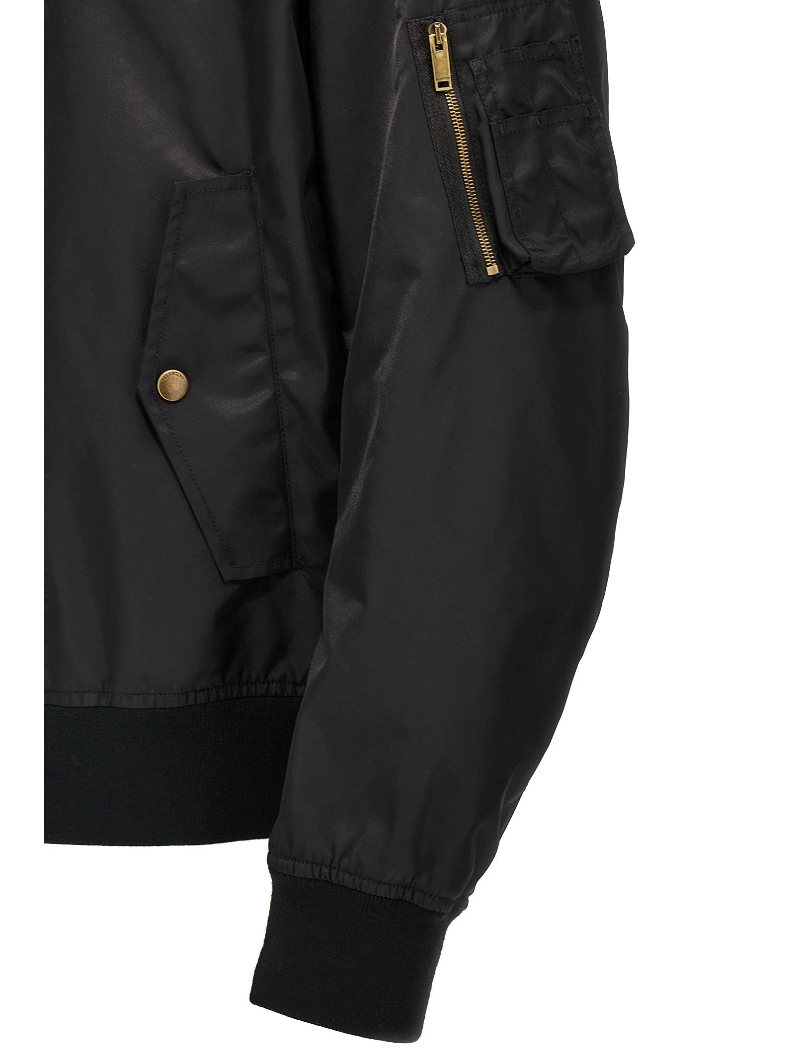 Valentino Garavani Black Polyamide Bomber - 48 | M