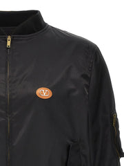 Valentino Garavani Black Polyamide Bomber - 48 | M
