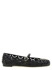 Valentino Garavani Black Polyvinyl Ballet Flats