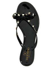 Valentino Garavani Black PVC Slides - EU40/US10