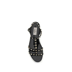 Valentino Garavani Black Rubber Flat Sandals - EU37/US7
