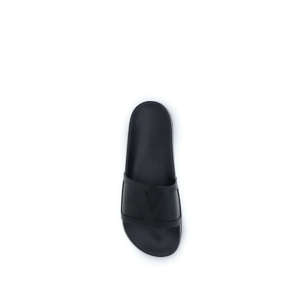 Valentino Garavani Black Rubber Sandals