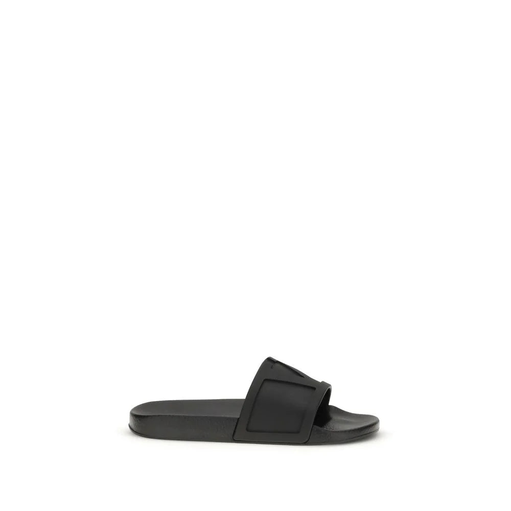 Valentino Garavani Black Rubber Sandals