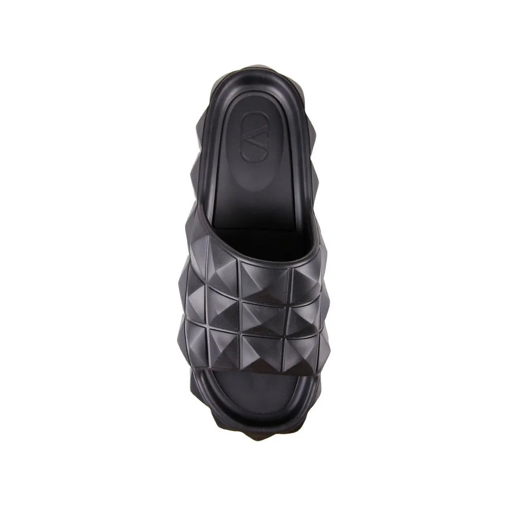 Valentino Garavani Black Rubber Slippers - EU40/US7