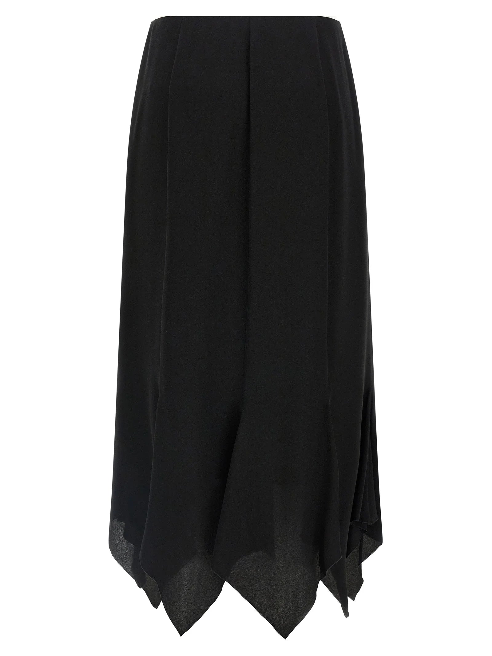 Valentino Garavani Black Silk Midi Skirt