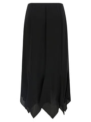 Valentino Garavani Black Silk Midi Skirt