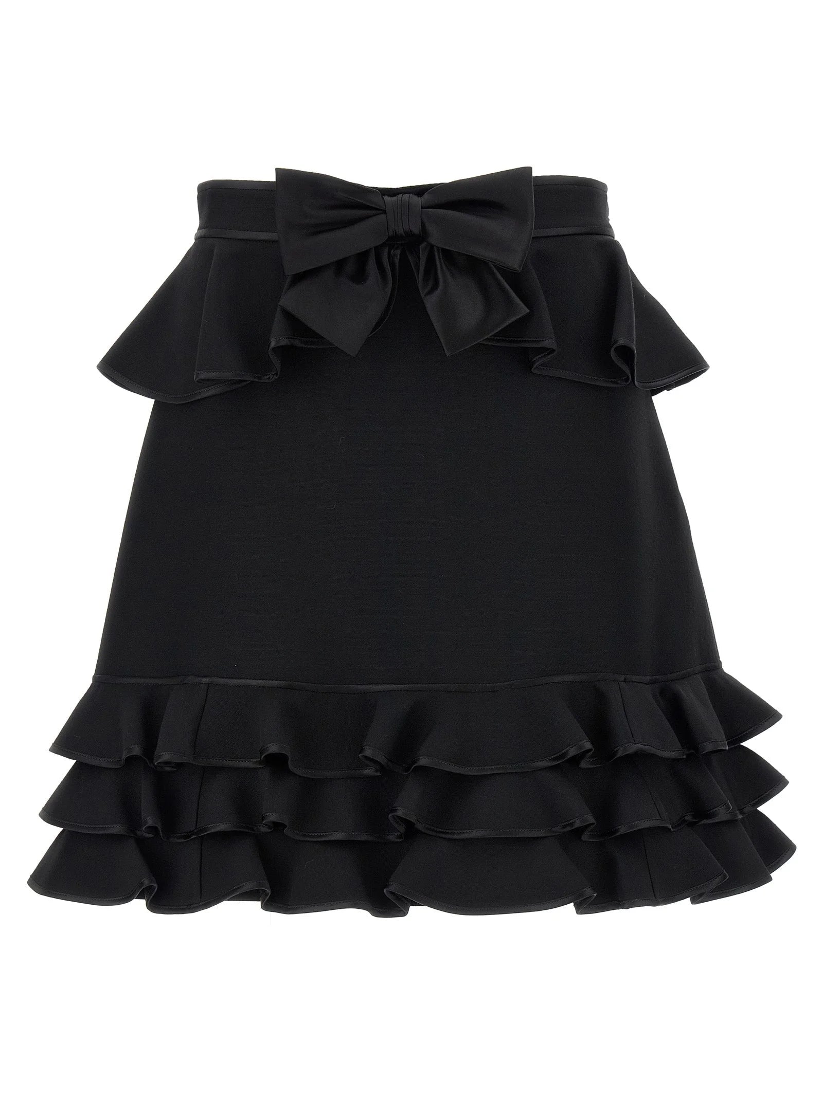 Valentino Garavani Black Virgin Wool Long Skirt - IT40