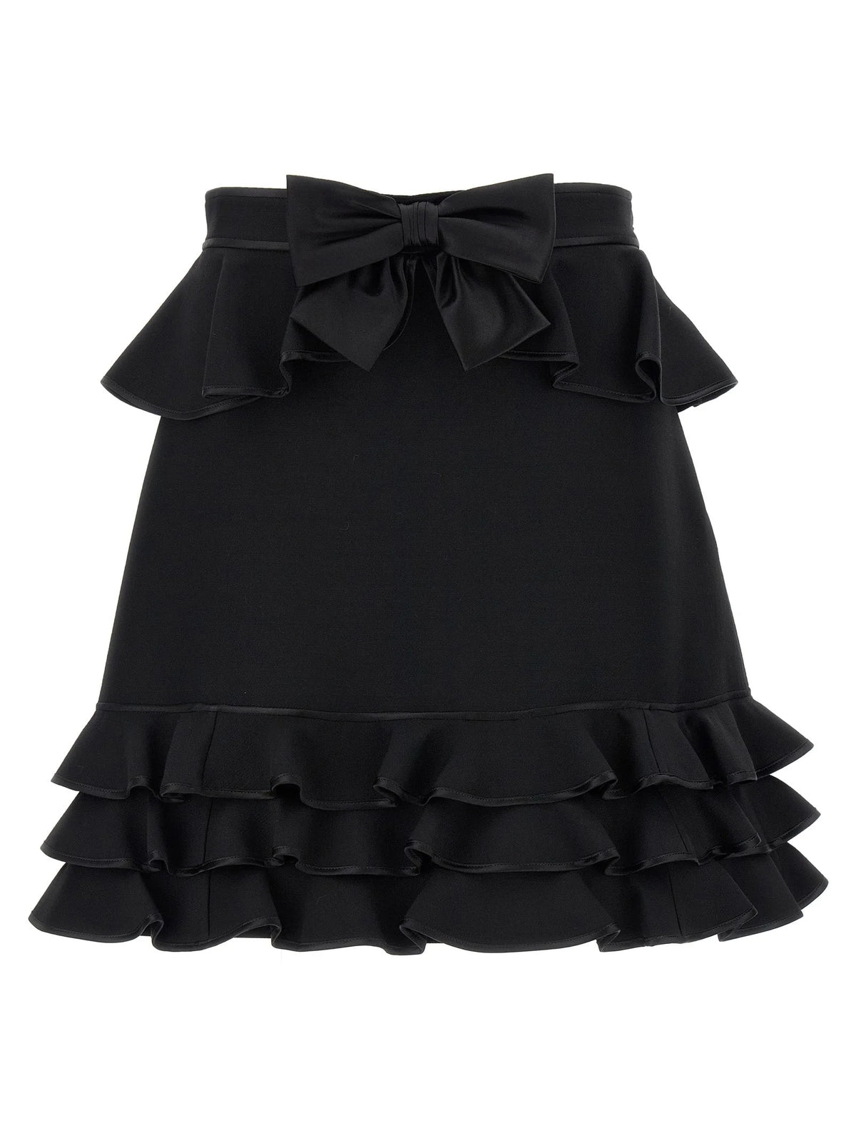 Valentino Garavani Black Virgin Wool Long Skirt - IT40