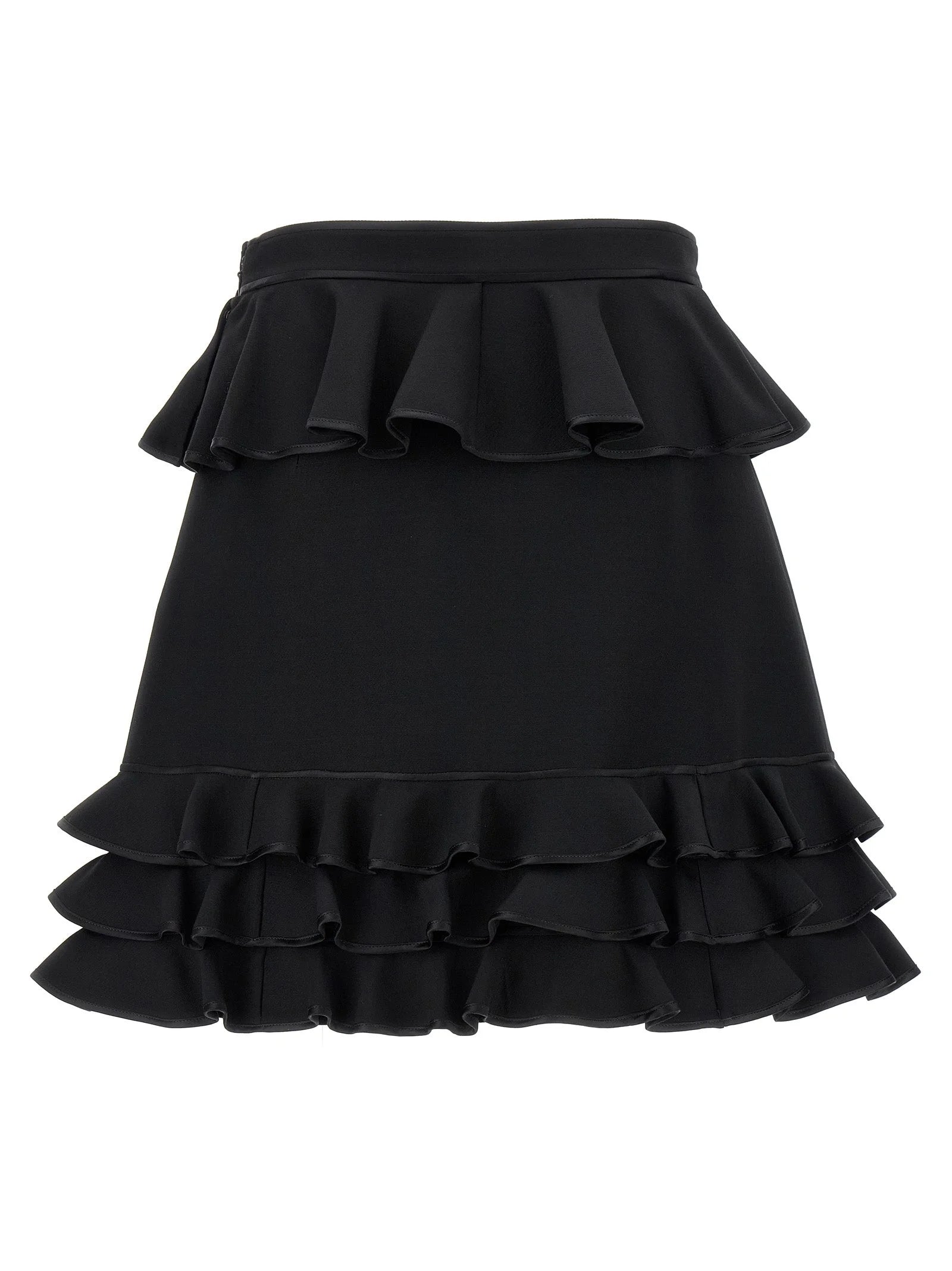 Valentino Garavani Black Virgin Wool Long Skirt - IT40