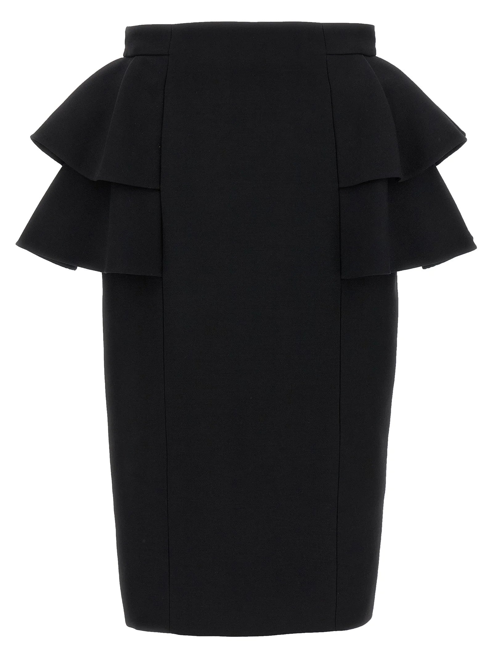 Valentino Garavani Black Virgin Wool Midi Skirt - IT42