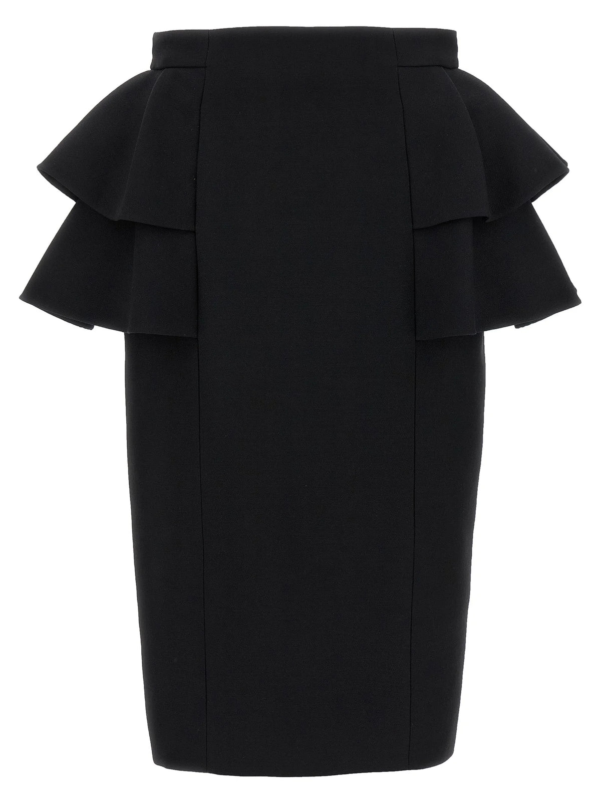 Valentino Garavani Black Virgin Wool Midi Skirt - IT42