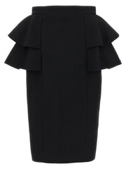 Valentino Garavani Black Virgin Wool Midi Skirt - IT42