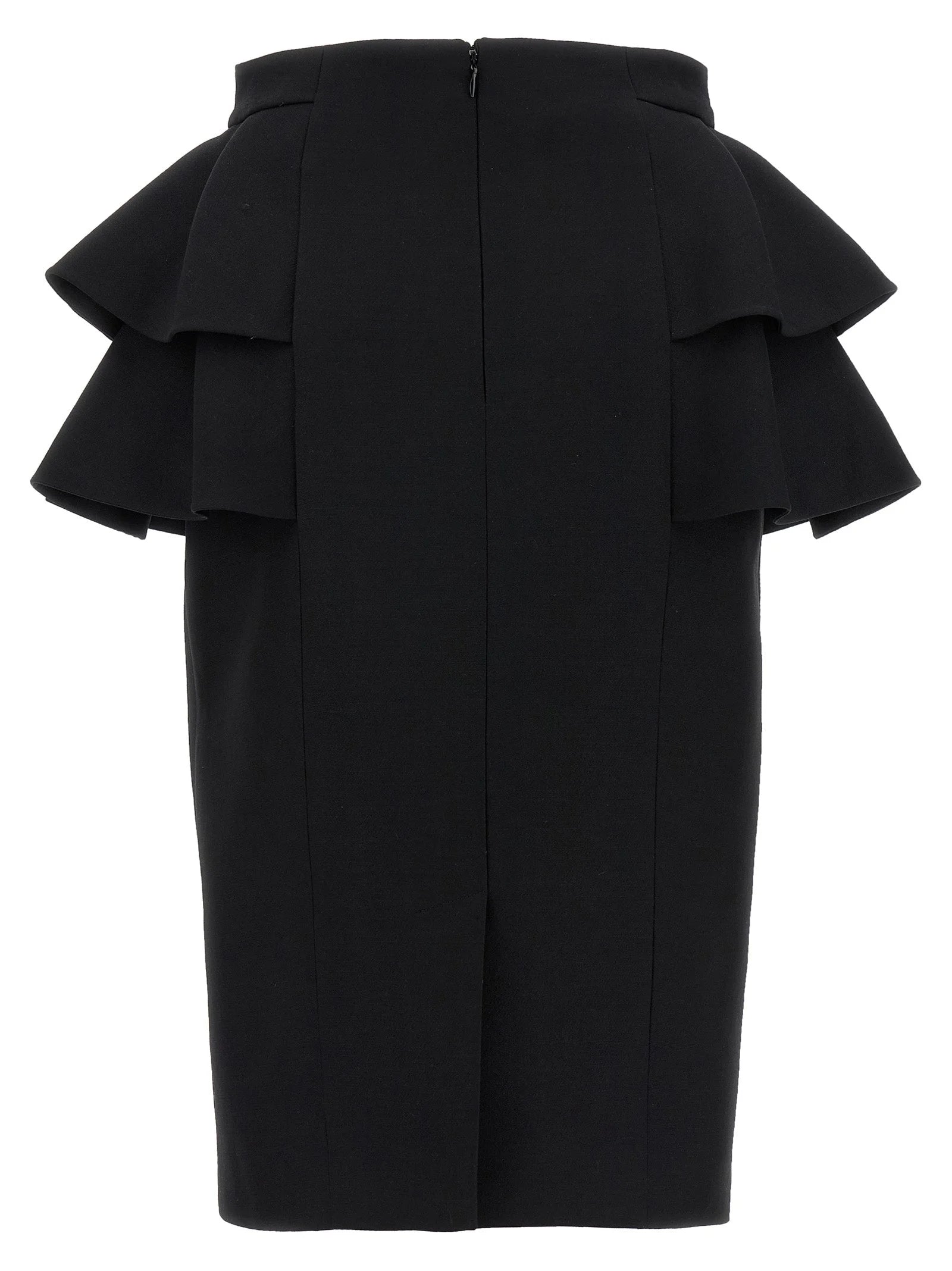 Valentino Garavani Black Virgin Wool Midi Skirt - IT42