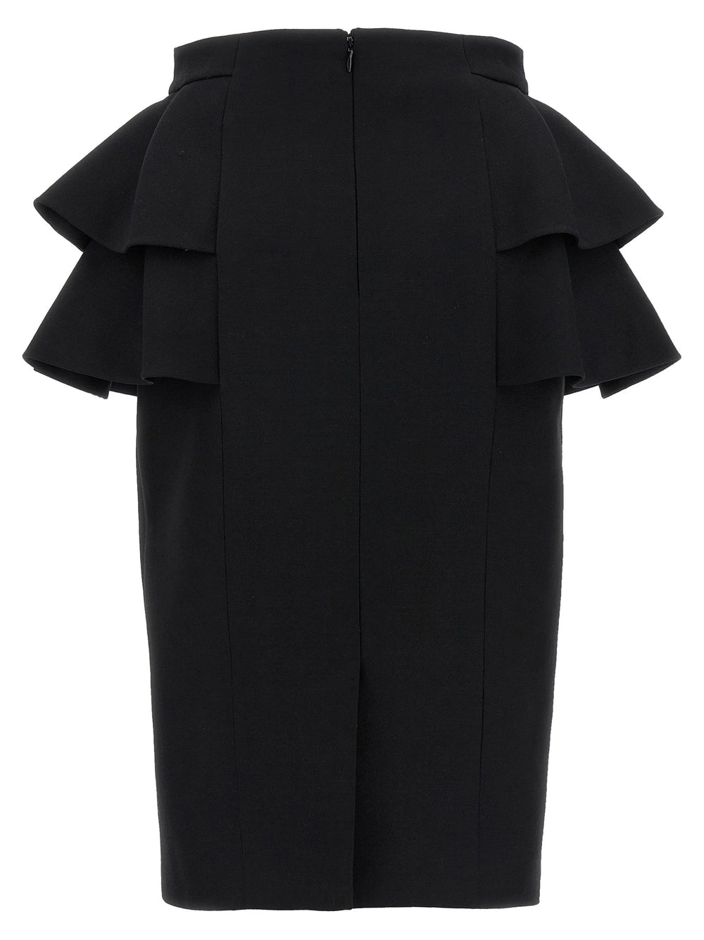 Valentino Garavani Black Virgin Wool Midi Skirt - IT42