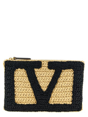 Valentino Garavani Black Viscose Clutch Bag