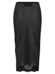 Valentino Garavani Black Viscose Midi Skirt