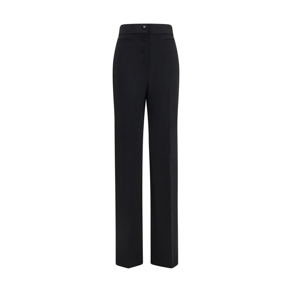 Valentino Garavani Black Wool Oves Aries Flared Pants