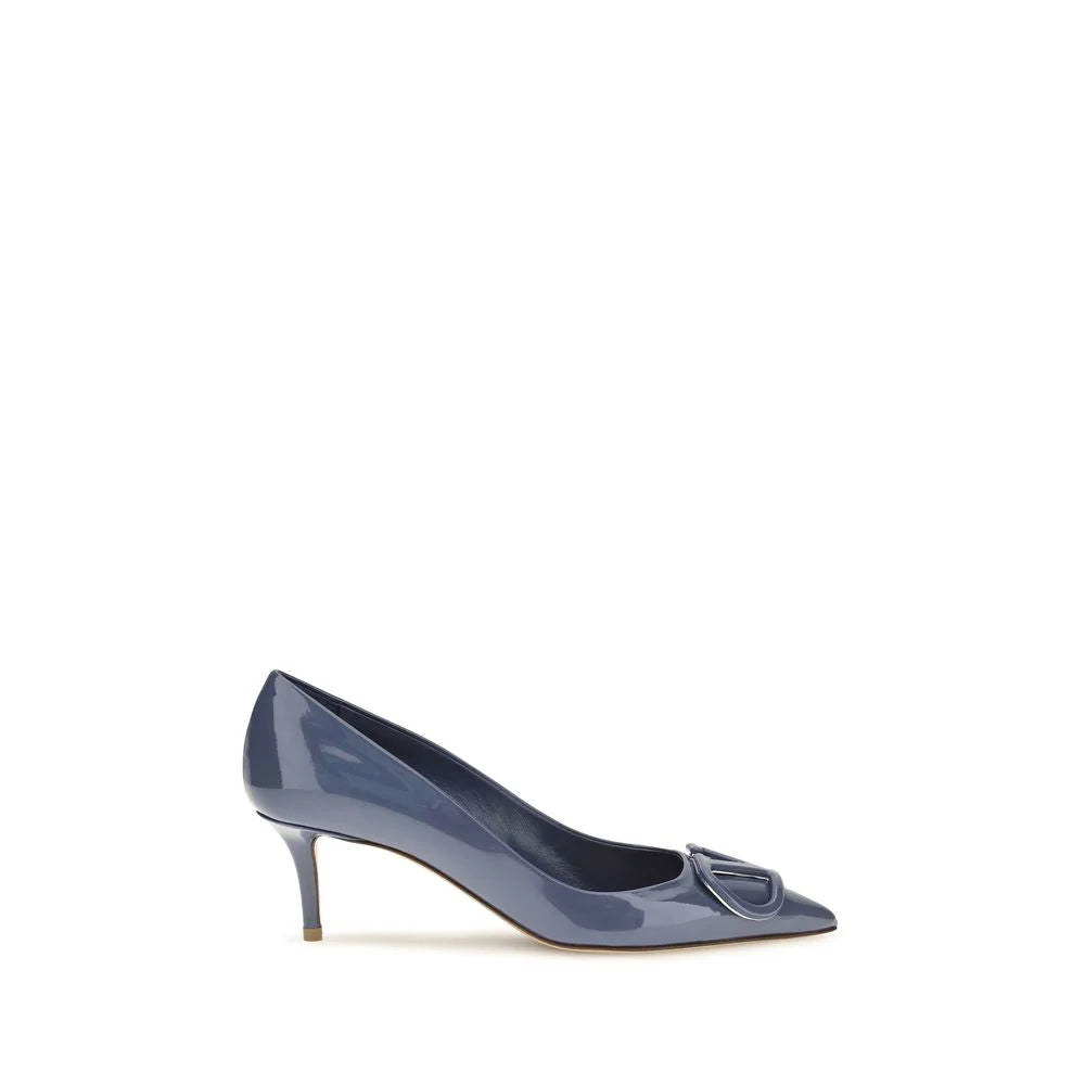 Valentino Garavani Blue Calf Leather Bos Taurus High Heel Pumps