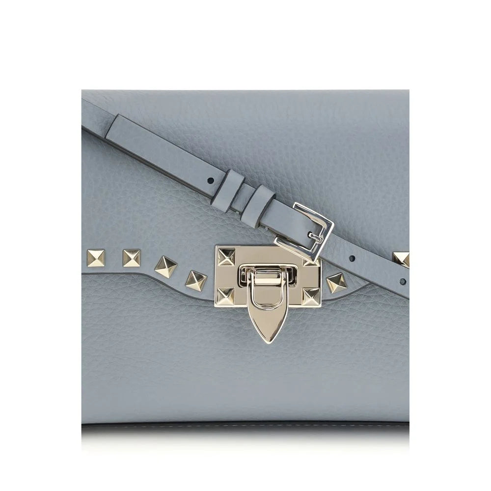 Valentino Garavani Blue Calf Leather Bos Taurus Shoulder Bag