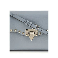 Valentino Garavani Blue Calf Leather Bos Taurus Shoulder Bag