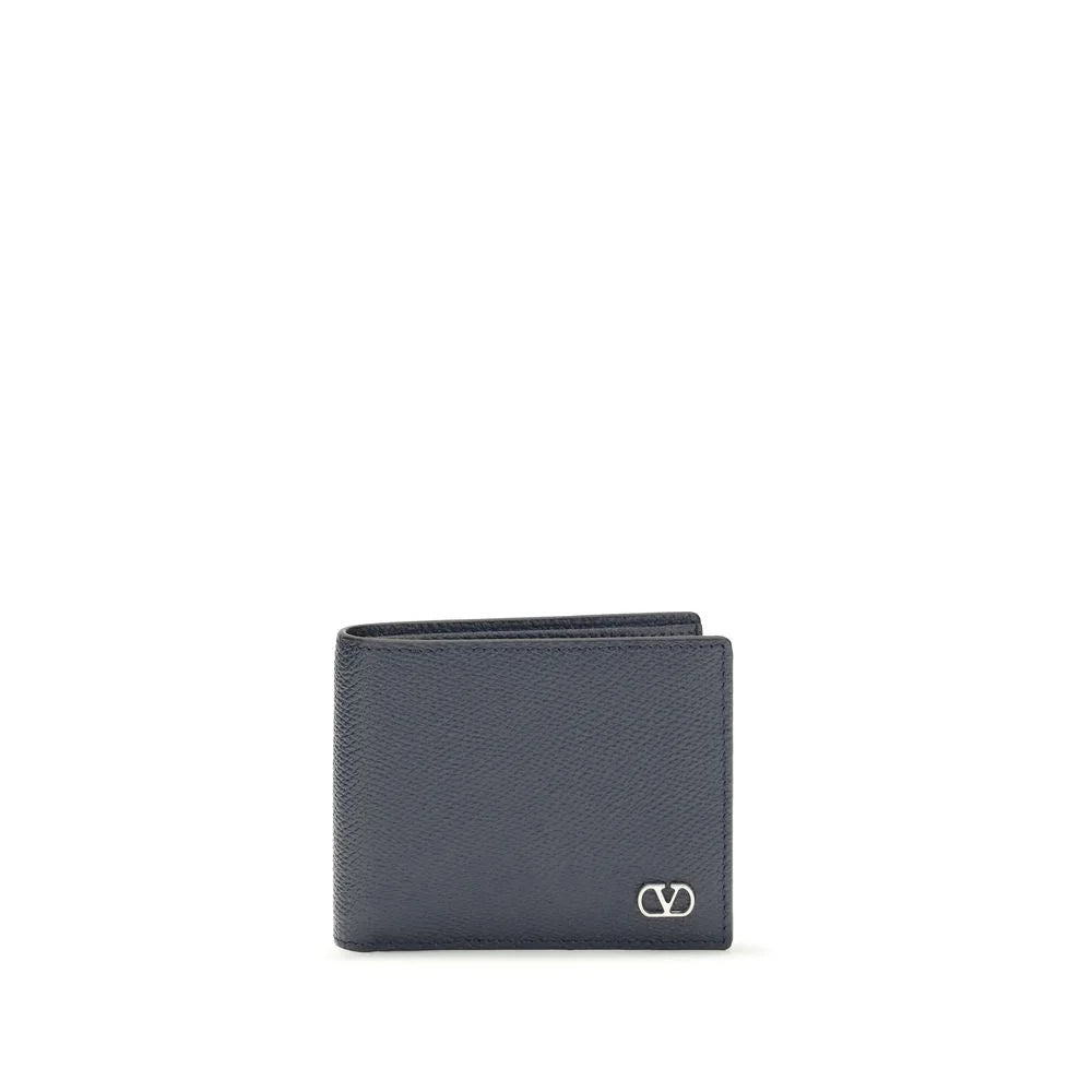 Valentino Garavani Blue Calf Leather Bos Taurus Wallet