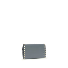 Valentino Garavani Blue Calf Leather Bos Taurus Wallet