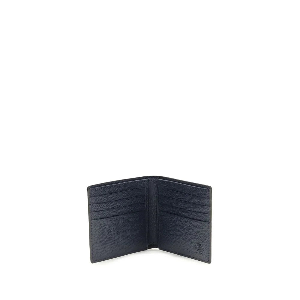 Valentino Garavani Blue Calf Leather Bos Taurus Wallet