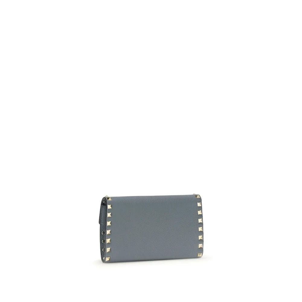 Valentino Garavani Blue Calf Leather Bos Taurus Wallet