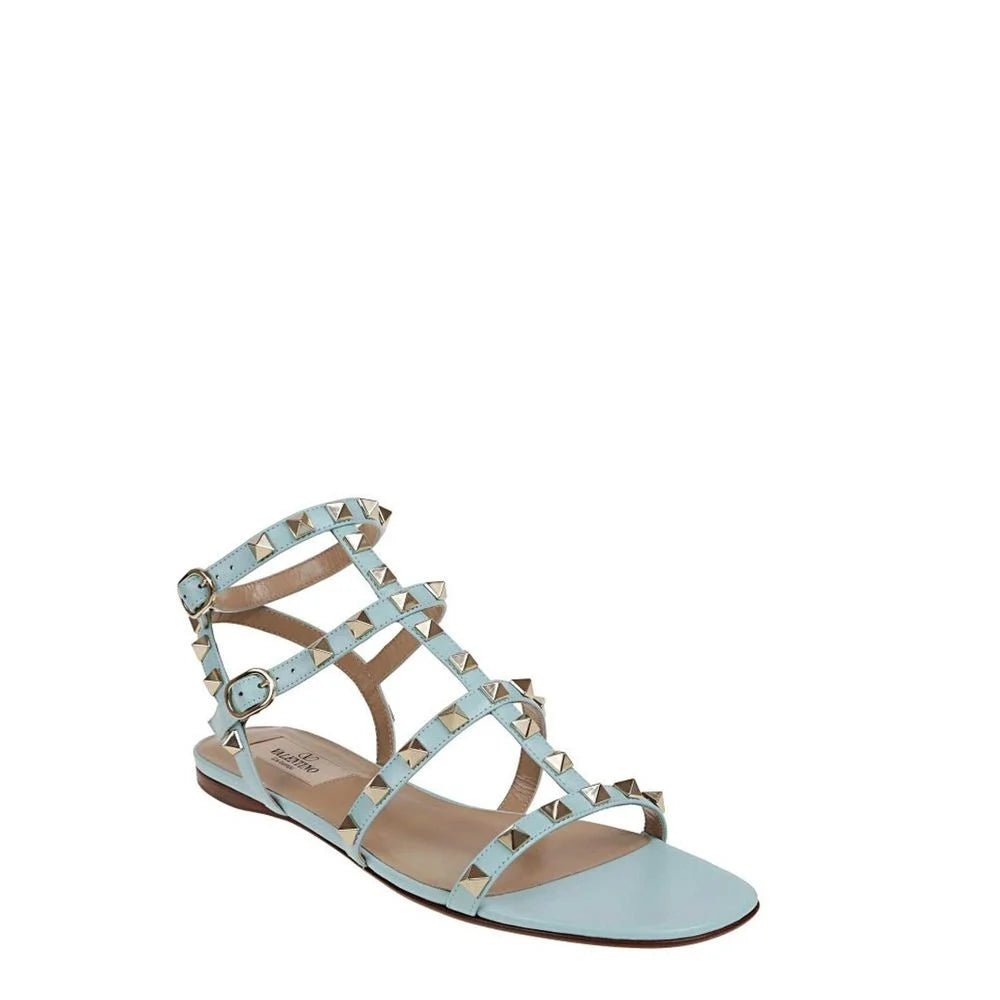 Valentino Garavani Blue Calfskin Strap-On Sandals - EU36/US6