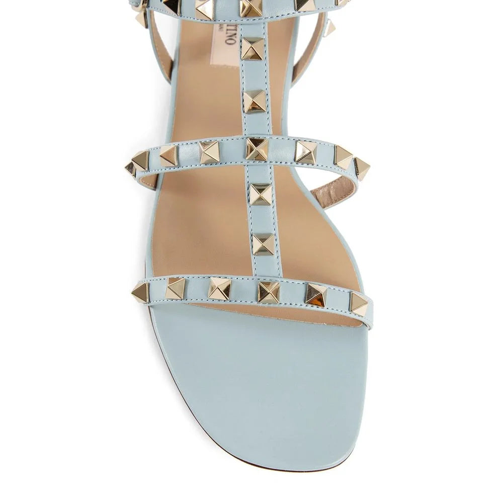 Valentino Garavani Blue Calfskin Strap-On Sandals - EU36/US6